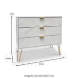 Moreno Marble Effect 3 Drawer Chest from Roseland Furniture