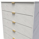 Moreno Marble Effect 5 Drawer Chest