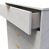 Moreno Marble Effect 5 Drawer Chest