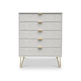 Moreno Marble Effect 5 Drawer Chest of Drawers