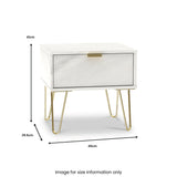 Moreno Marble Effect 1 Drawer White Bedside Table from Roseland Furniture