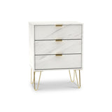 Moreno Marble Effect 3 Drawer Midi Unit from Roseland Furniture