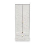 Moreno Marble Effect 2 Door 2 Drawer Double Wardrobe