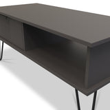 Moreno Graphite Grey 1 Drawer Coffee Table with hairpin legs