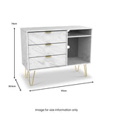 Moreno Marble 3 Drawer TV Unit from Roseland Furniture