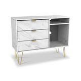 Moreno Marble 3 Drawer TV Unit from Roseland Furniture