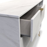 Moreno Marble 3 Drawer TV Unit from Roseland Furniture