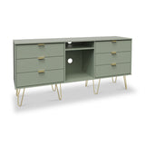 Moreno Olive with Gold Hairpin Legs 6 Drawer Sideboard from Roseland Furniture