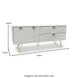 Moreno Marble Effect 2 Drawer 2 Door Wide Sideboard Cabinet from Roseland Furniture