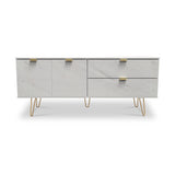 Moreno Marble Effect 2 Drawer 2 Door Wide Sideboard