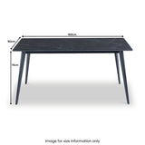 Owen Black 160cm Sintered Stone Dining Table for dining room