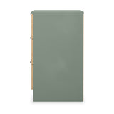 Jago-slatted-effect-3-drawer-bedside-green from Roseland Furniture