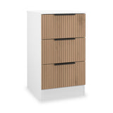 Jago-slatted-effect-3-drawer-bedside-white from Roseland Furniture