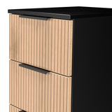 Jago-slatted-effect-4-drawer-bedside-black from Roseland Furniture