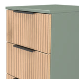 Jago-slatted-effect-4-drawer-bedside-green from Roseland Furniture