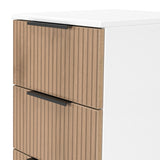 Jago-slatted-effect-4-drawer-bedside-white from Roseland Furniture