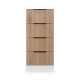 Jago-slatted-effect-4-drawer-bedside-white from Roseland Furniture