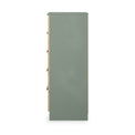 Jago-slatted-effect-5-drawer-tallboy-green from Roseland Furniture