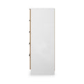 Jago-slatted-effect-5-drawer-tallboy-white from Roseland Furniture