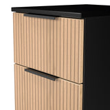 Jago-slatted-effect-2-drawer-bedside-black from Roseland Furniture