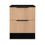 Jago-slatted-effect-2-drawer-bedside-black from Roseland Furniture