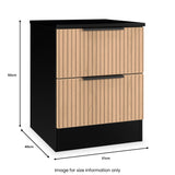 Jago-slatted-effect-2-drawer-bedside-black from Roseland Furniture