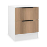 Jago-slatted-effect-2-drawer-bedside-white from Roseland Furniture