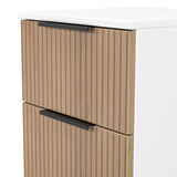 Jago-slatted-effect-2-drawer-bedside-white from Roseland Furniture