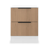 Jago-slatted-effect-2-drawer-bedside-white from Roseland Furniture