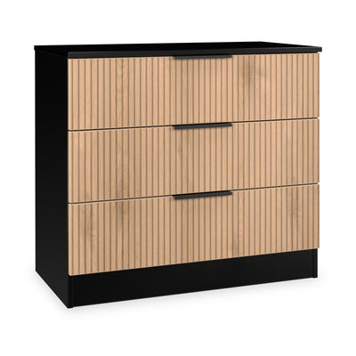 Jago Slatted Effect 3 Drawer Chest of Drawers