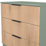 Jago-Slatted-Effect-3-Drawer-Chest-Greenfrom Roseland Furniture