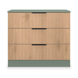 Jago-Slatted-Effect-3-Drawer-Chest-Greenfrom Roseland Furniture