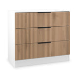 Jago-Slatted-Effect-3-Drawer-Chest-White from Roseland Furniture