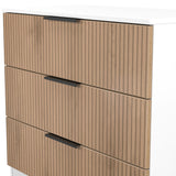 Jago-Slatted-Effect-3-Drawer-Chest-White from Roseland Furniture