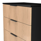 Jago-slatted-effect-5-drawer-chest-black from Roseland Furniture