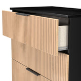 Jago-slatted-effect-5-drawer-chest-black from Roseland Furniture