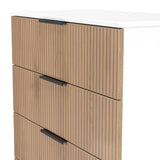 Jago-slatted-effect-5-drawer-chest-white from Roseland Furniture