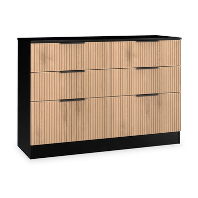 Jago Slatted Effect 6 Drawer Midi Chest of Drawers