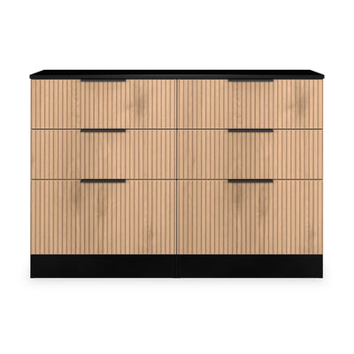 Jago Slatted Effect 6 Drawer Midi Chest of Drawers