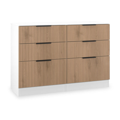 Jago Slatted Effect 6 Drawer Midi Chest of Drawers