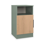 Jago-slatted-effect-open-bedside-green from Roseland Furniture