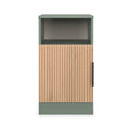 Jago-slatted-effect-open-bedside-green from Roseland Furniture