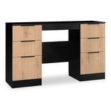 Jago-slatted-effect-kneehole-desk-black from Roseland Furniture