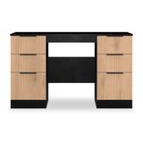 Jago-slatted-effect-kneehole-desk-black from Roseland Furniture