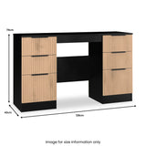 Jago-slatted-effect-kneehole-desk-black from Roseland Furniture