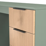 Jago-slatted-effect-kneehole-desk-green from Roseland Furniture