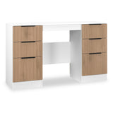 Jago-slatted-effect-kneehole-desk-white from Roseland Furniture