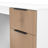 Jago-slatted-effect-kneehole-desk-white from Roseland Furniture