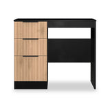 Jago-slatted-effect-kneehole-desk-black from Roseland Furniture