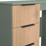 Jago-slatted-effect-kneehole-desk-green from Roseland Furniture